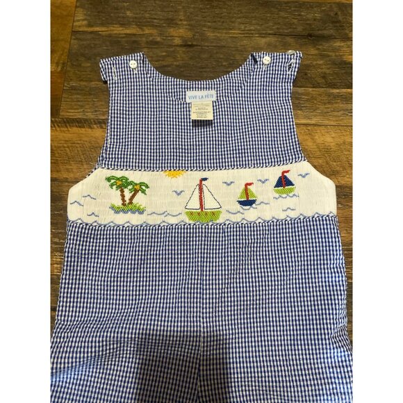 Viva La Fete Regatta Smocked Boy Shortall - Picture 3 of 4